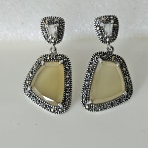 Marcasite and citrine earrings